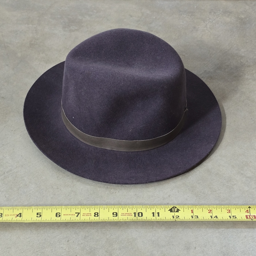 Janessa Leone Plum fedora wool hat
